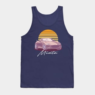 Mazda Miata / Retro Style Sunset Design Tank Top